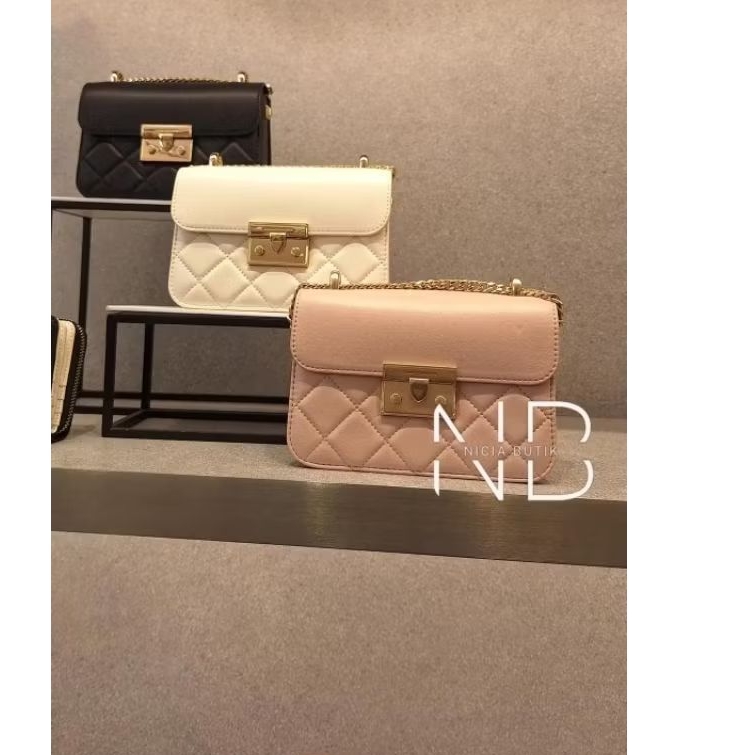 Tas ck alva quilted chain handle bag