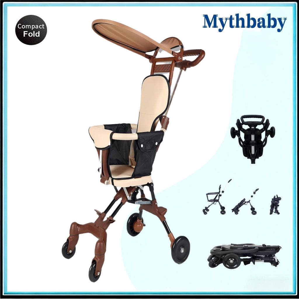stroller bayi kursi perjalanan lipat kecil 2 arah/bayi stroller multifungsi