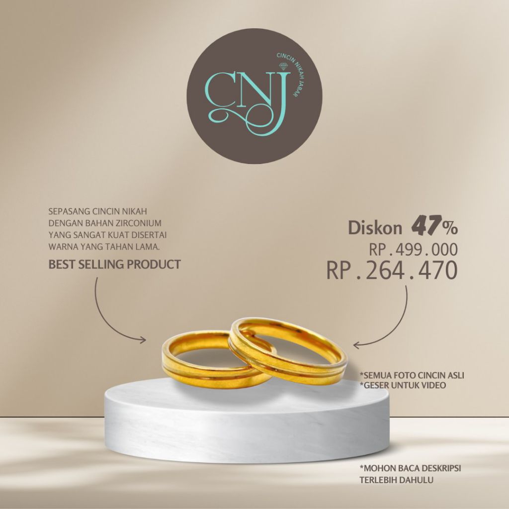 Cincin Nikah Zirconium Sepasang (013)