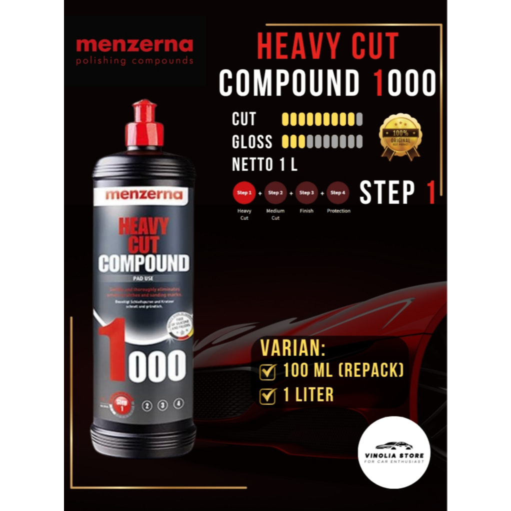 MENZERNA Heavy Cut Compound (HCC) 1000 - 1 Liter | Kompon Poles Penghilang Baret Mobil