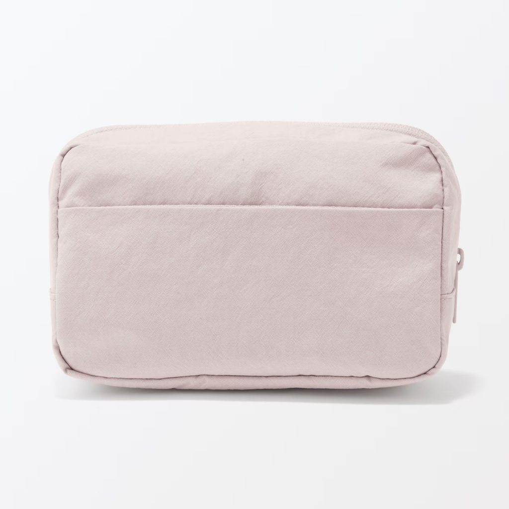 Muji wrinkled nylon pouch L