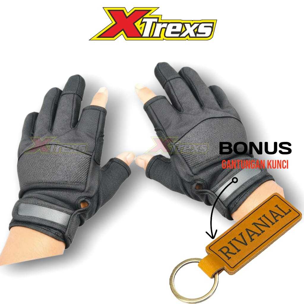 KINGLEATHER  Sarung Tangan Motor Kulit Premium Anti Slip Touring Pria Wanita + Bonus Gantungan Kunci