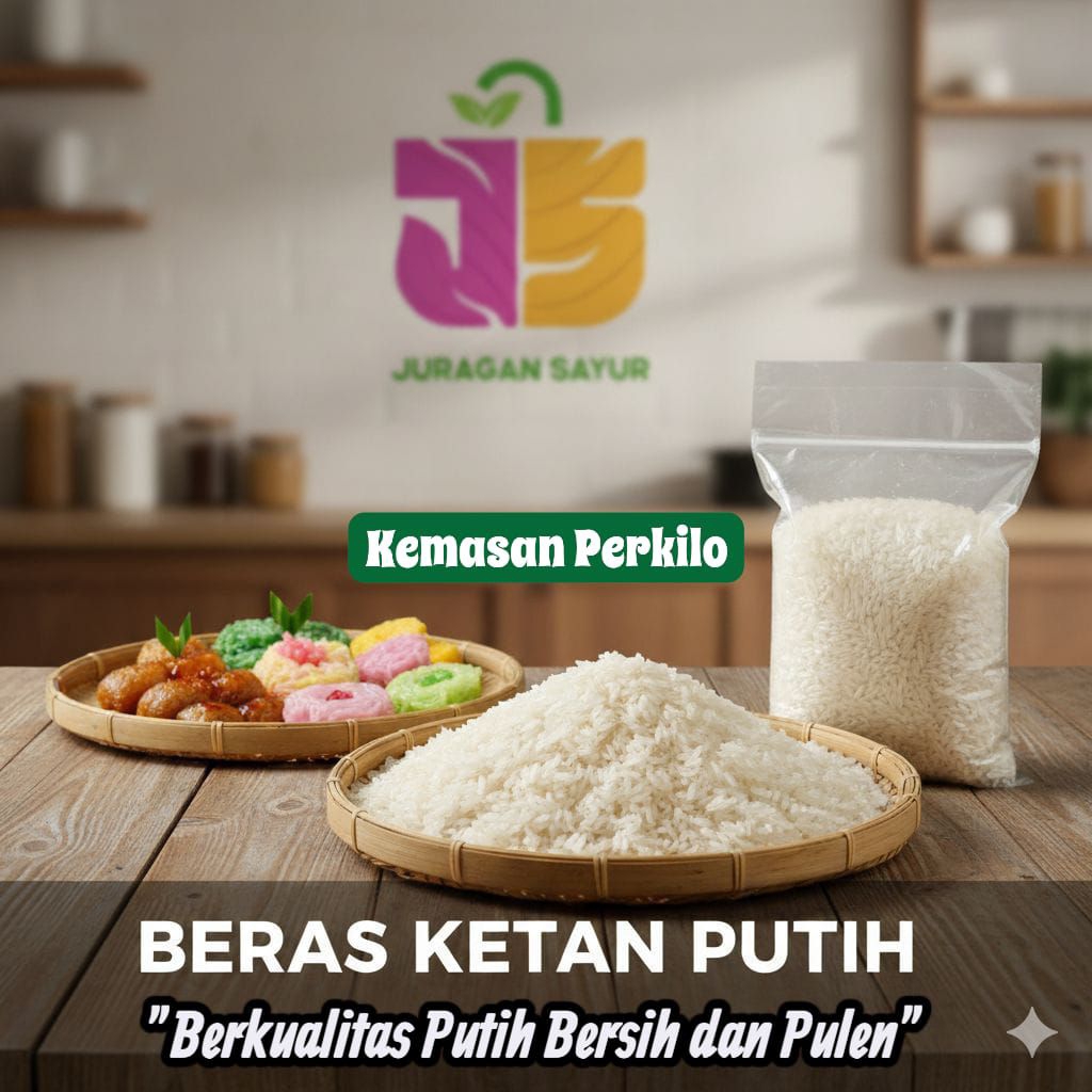 BERAS KETAN PUTIH PREMIUM 1KG, BERAS KETAN PUTIH LOKAL 1KG