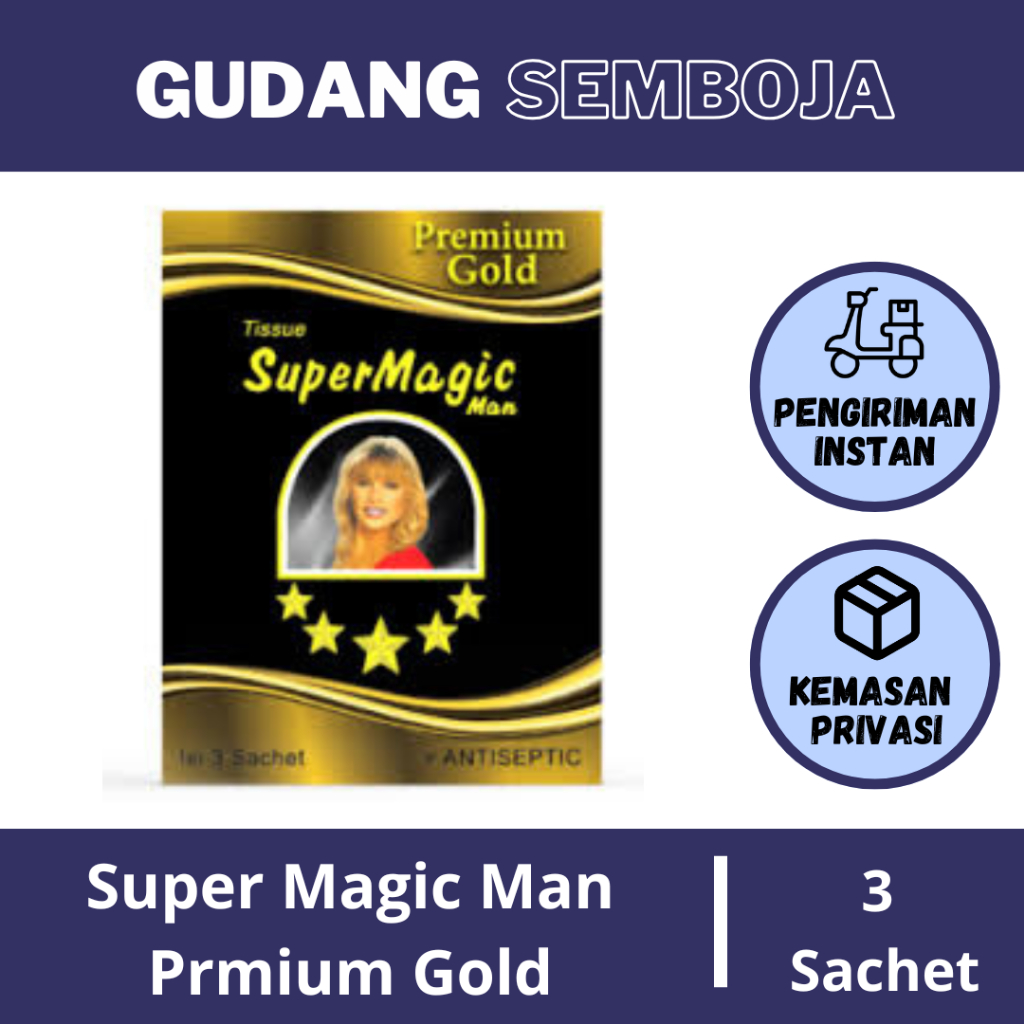 Tissue Super Magic Man Premium Gold 3 Sachet / Tisu Magic Antiseptik