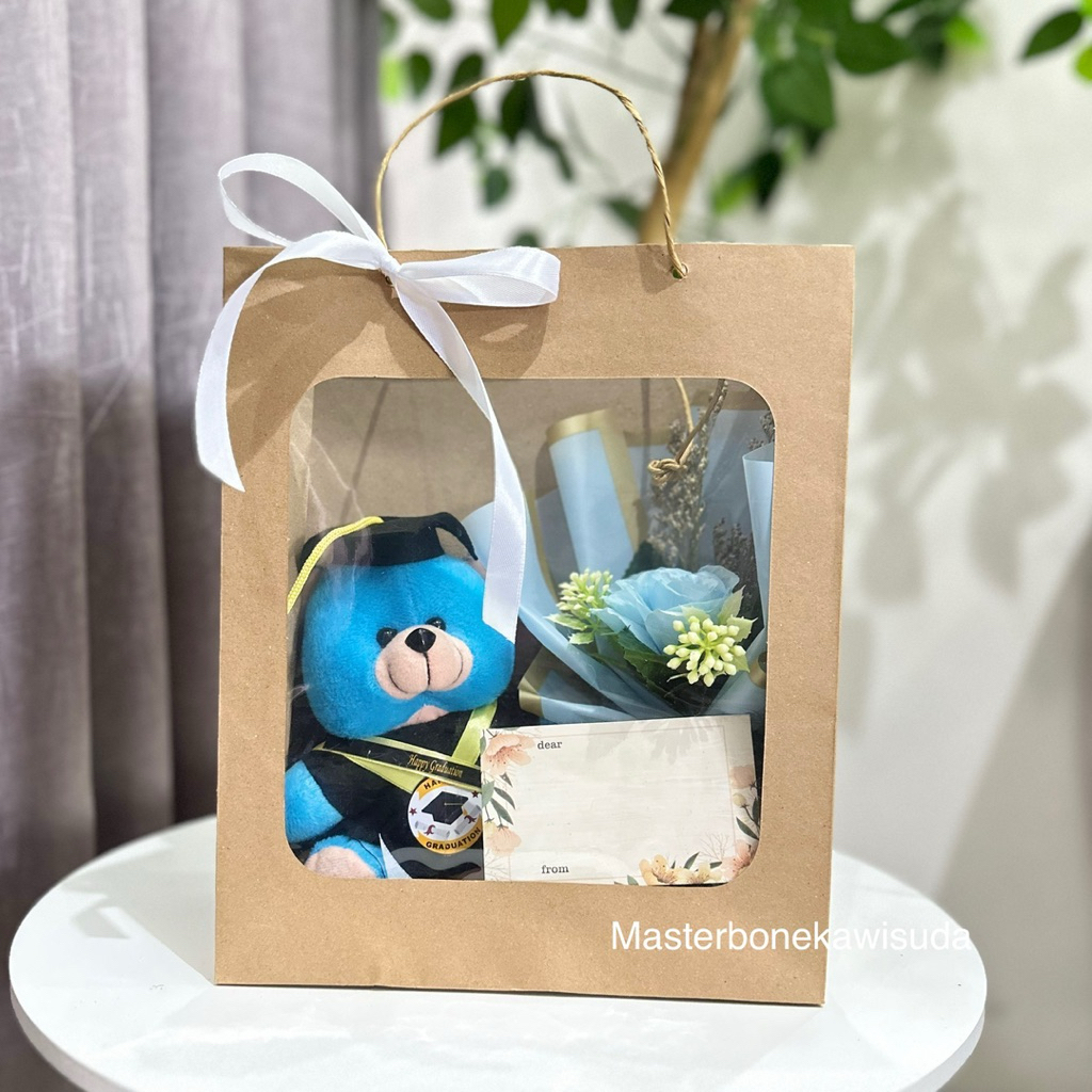 Jlterang Tipe 2 Tas Hampers Wisuda Tas Mika Boneka / Buket Bunga Artificial/ Kado Wisuda / Buket