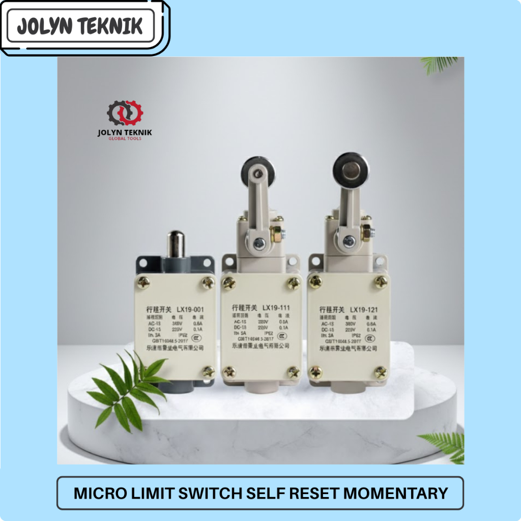 LIMIT SWITCH LX19-001/LX19-111/LX19-121 PLUNGER MOMENTARY 1NC 1NO TOMBOL POLOS/RODA LUAR/RODA DALAM