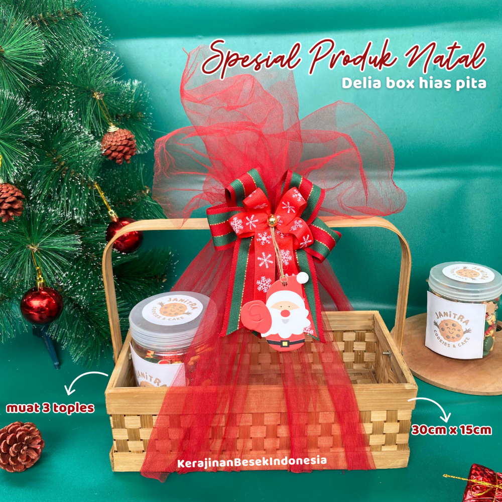 READY GROSIR BOX HAMPERS NATAL BONUS PITA MUAT 3 TOPLES TABUNG Parsel delia tile christmas gift kado
