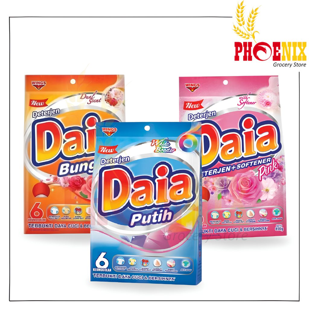 Daia Detergen Bubuk (Bunga / Pink / Putih) 850gr
