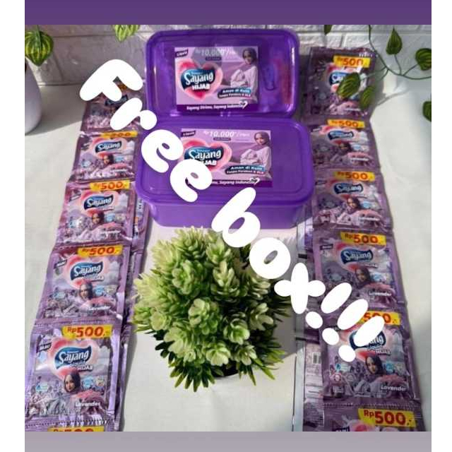 Detergen Sayang Liquid Lavender FREE BOX 1 DUS isi 6 box exp 2028