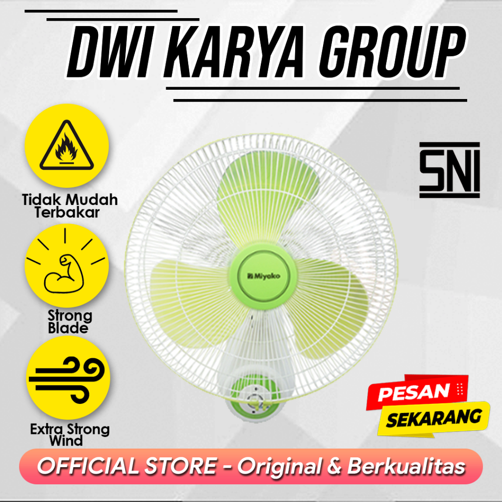Kipas Angin Wall fan Miyako KAW-1662  GB Original/Kipas Angin Dinding tempel