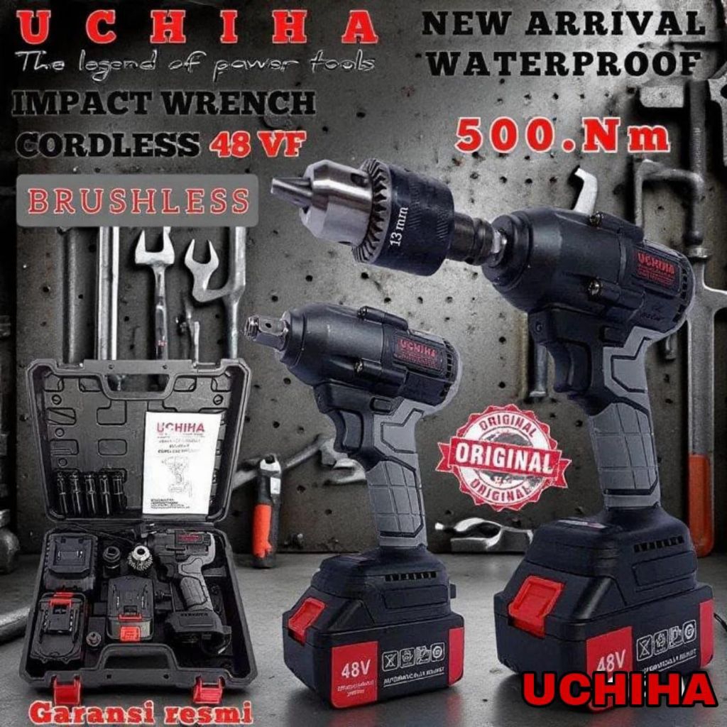 NANWEI-mesin Bor cordless/Bor baterai/Bor listrik/Beton Besi kayu Full set koper UCHIHA 32VF