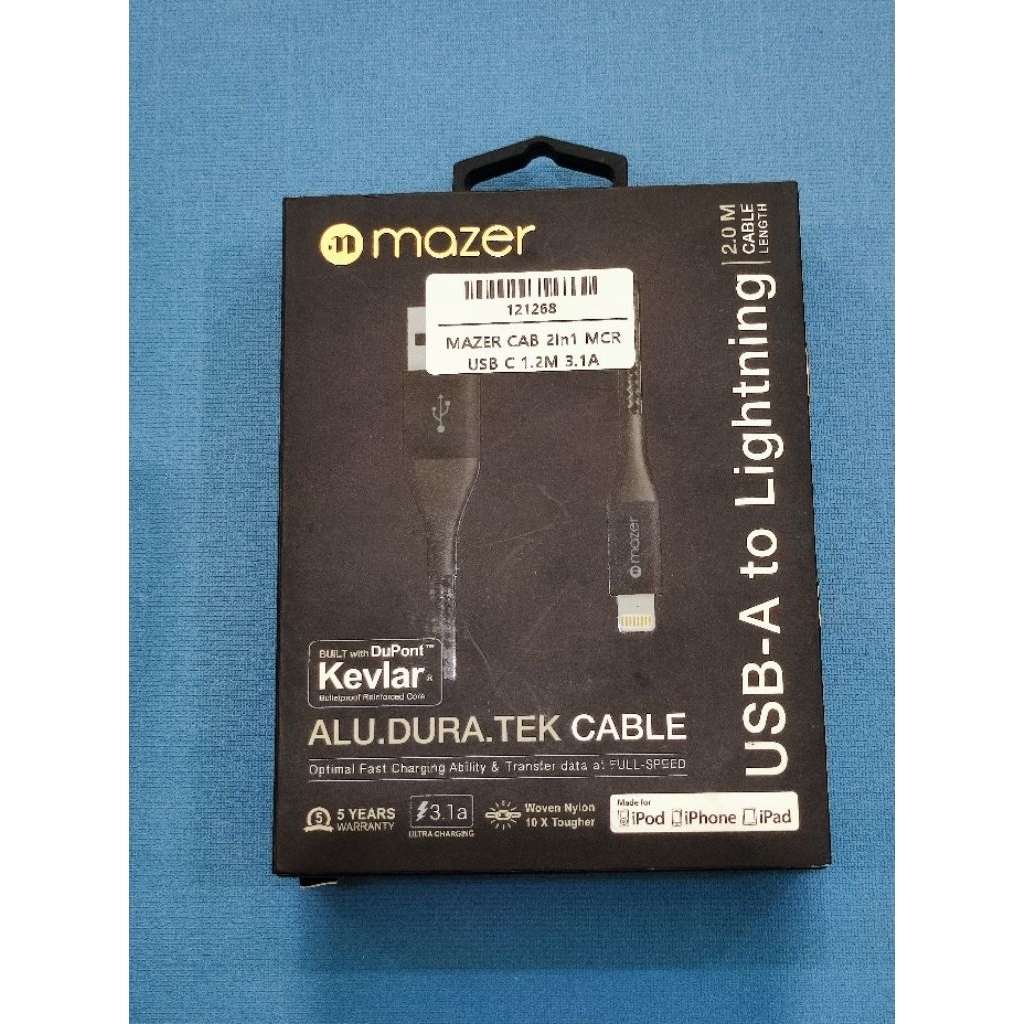 CABLE MAZER 1.2M USB A tO LIGHTNING ORIGINAL