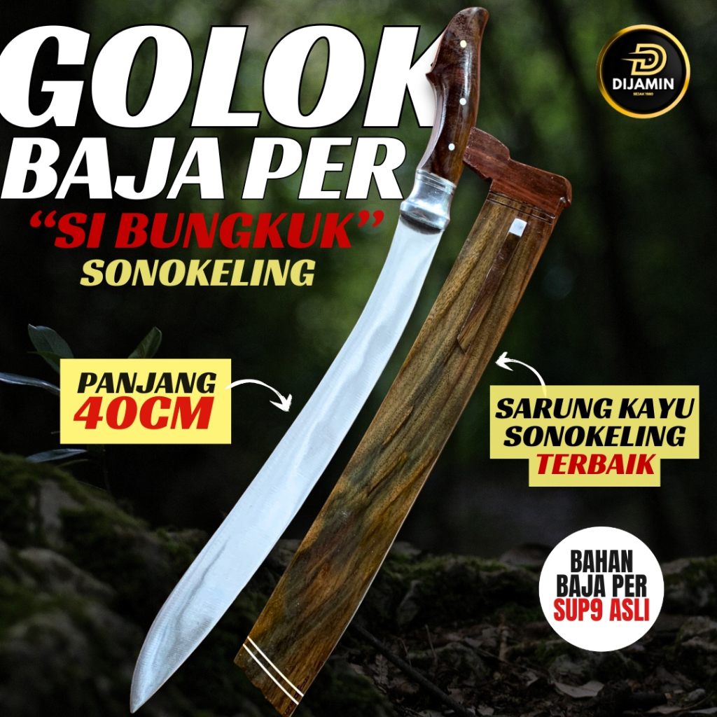 GOLOK Jepit Baja Per | Golok Kebun Bungkuk Sonokeling > Fungsi Potong Kayu Dan Bambu