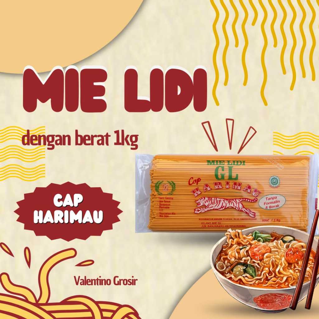 Bahan Dasar / Bahan Mentah / Mie Kering / Mie Gandum / MIE LIDI KUNING