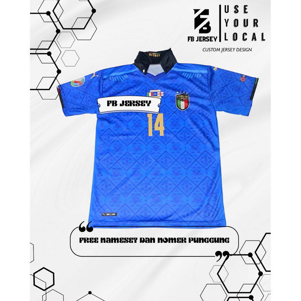 Jersey Timnas Italia Home EURO 2021 FULL PRINTING CUSTOM