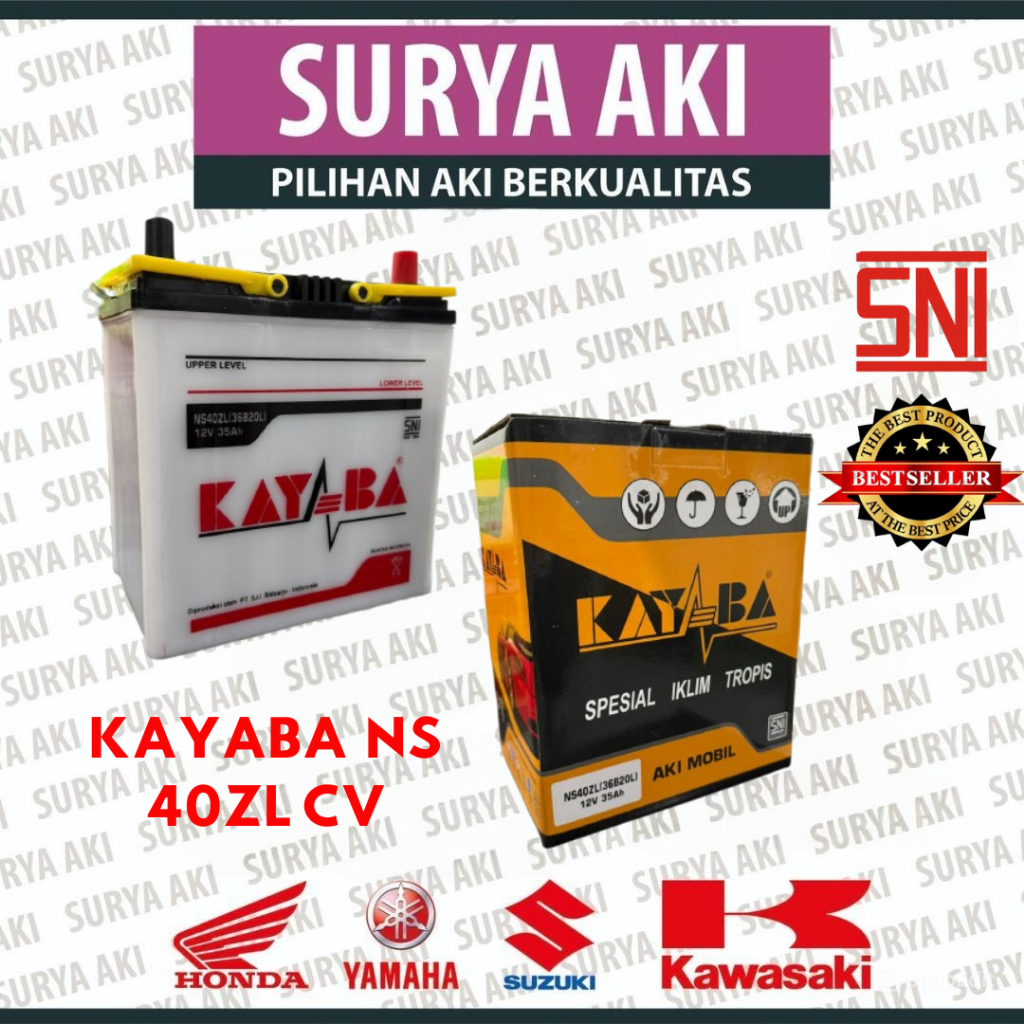 AKI Mobil NS40ZL KAYABA 12V 35AH Accu Basah Original AKI MOBIL Ertiga Daihatsu Brio Suzuki Ayla