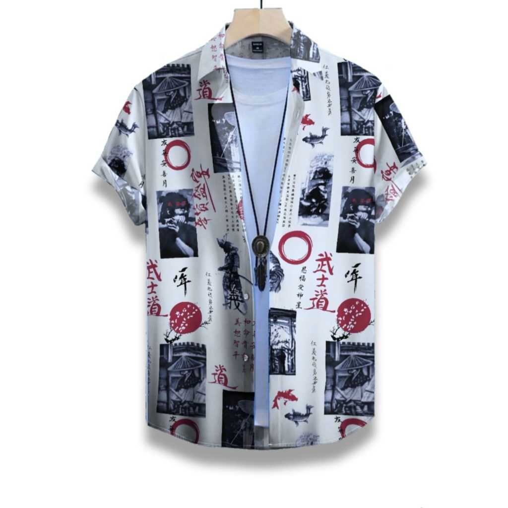 ''Kemeja Pria Motif / Kemeja Pria Lengan Pendek / Kemeja Distro Surfing Motif Pria / Kemeja Pria