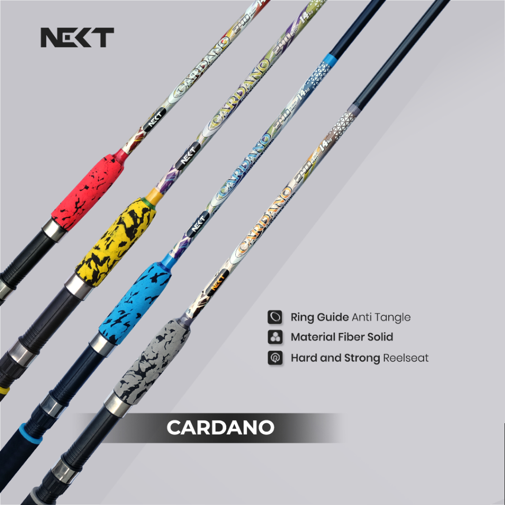 Joran Pancing Next Cardano Solid Fiber – Anti Karat, Kuat, Ring Guide Anti Tangle | 150cm–240cm