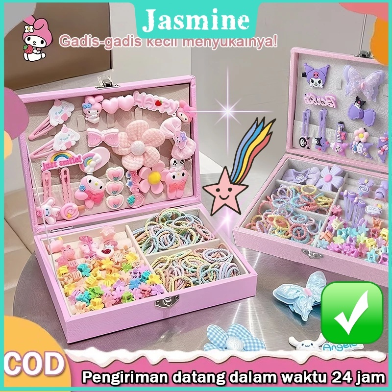Ready 158pcs Ikat Rambut Jepit Rambut Set Anak Perempuan Kado Anak Set Aksesoris Rambut Anak Hadiah 