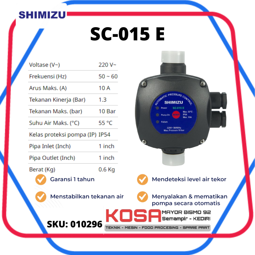 SHIMIZU SC015 Otomatis Preassure Control SHIMIZU APC SC-015SE Otomatis Shimizu AUTOMATIC Cetak cetek