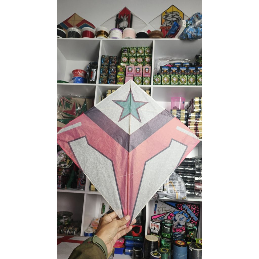 Layangan seot kertas sablon semi minyak