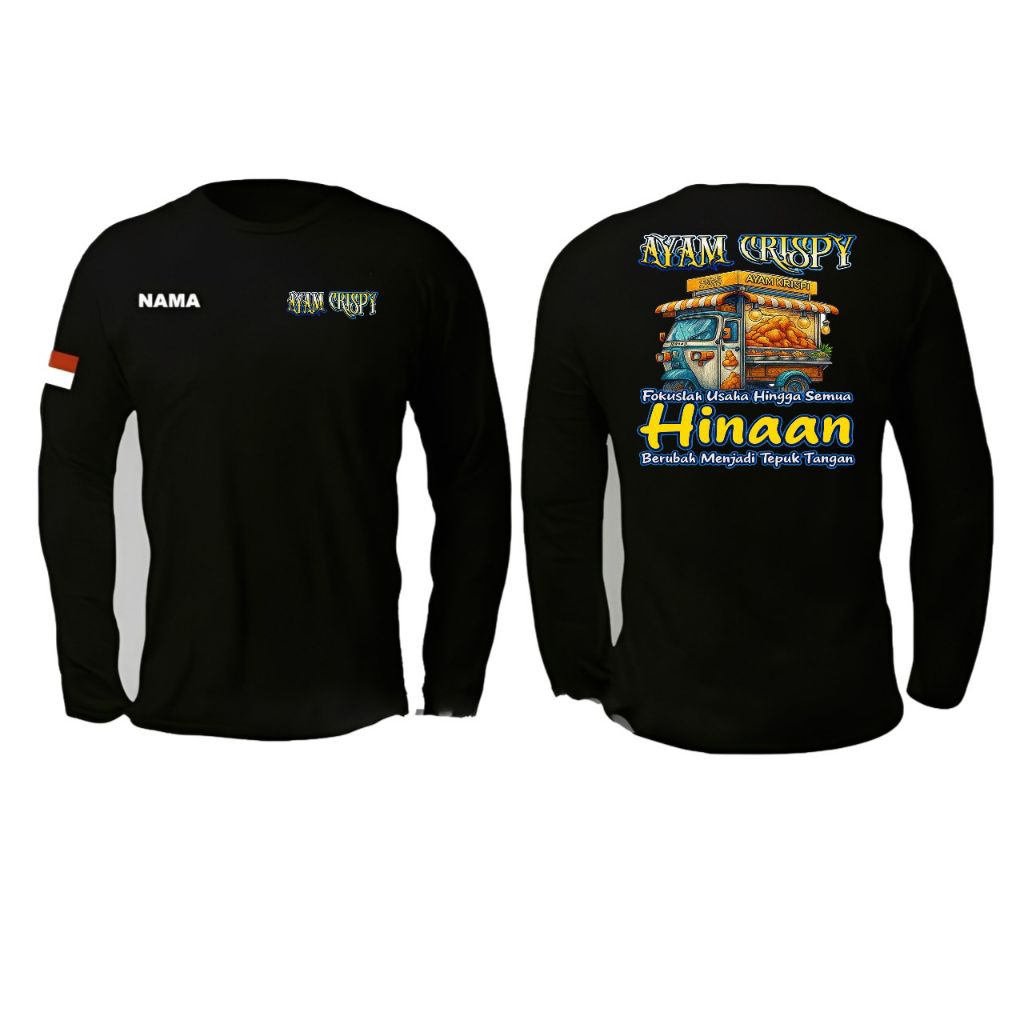 Kaos Lengan Panjang Pedagang Ayam Chrispy