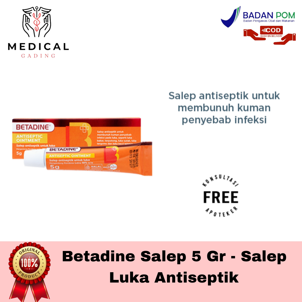 Betadine Salep 5 Gr - Salep Luka Antiseptik / Betadine
