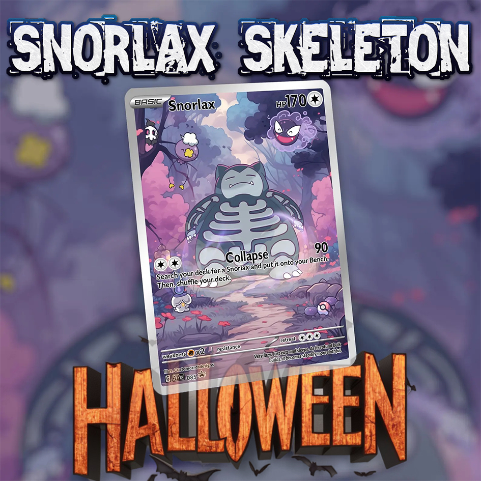 KARTU POKEMON TCG HOLOGRAM SPECIAL HALLOWEEN - SNORLAX SKELETON