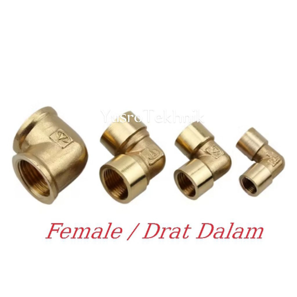 ELBOW KUNINGAN 1/8 inch female Drat dalam
