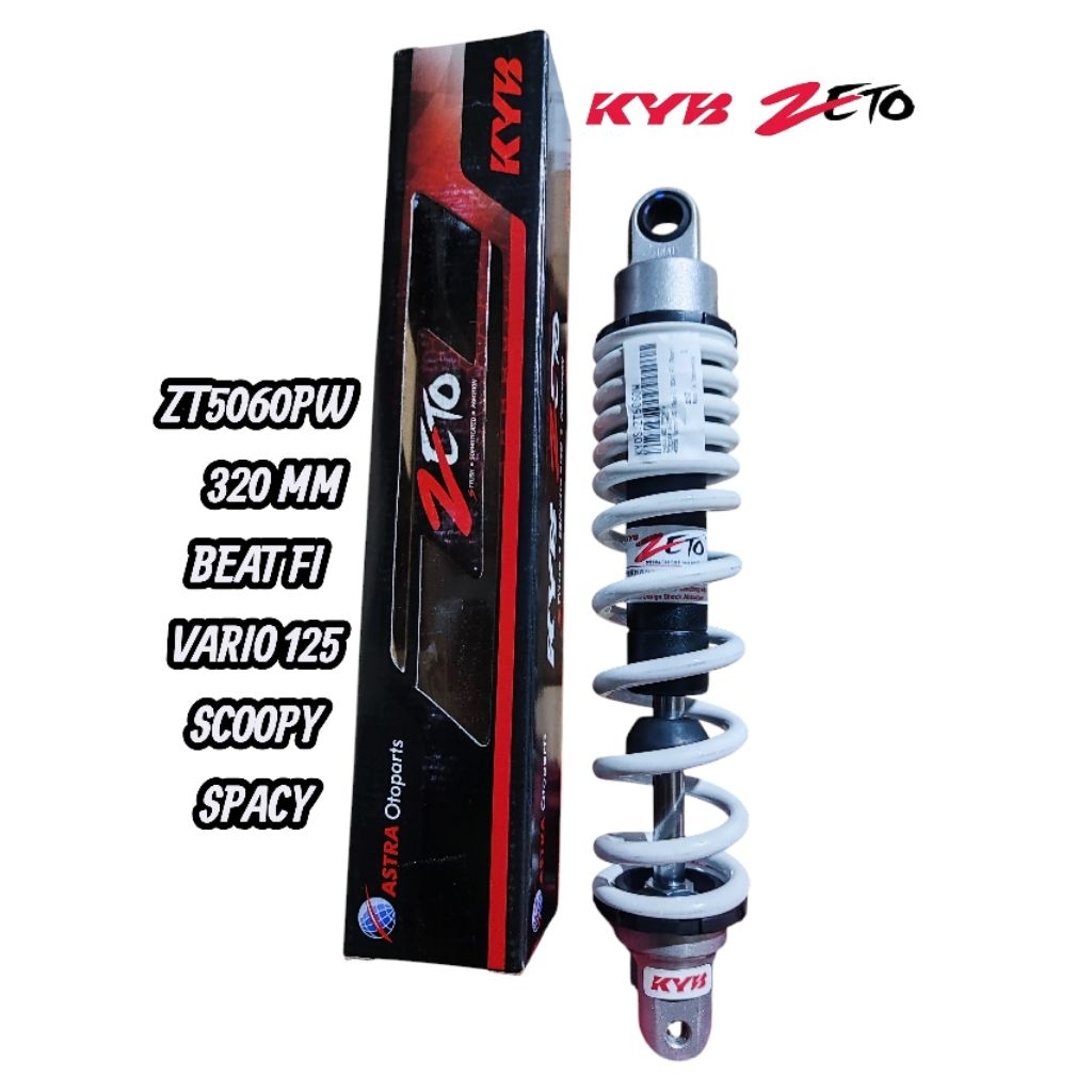 SHOCK KYB ZETO VARIO 125 BEAT FI ZT5060PW 320MM PUTIH KAYABA