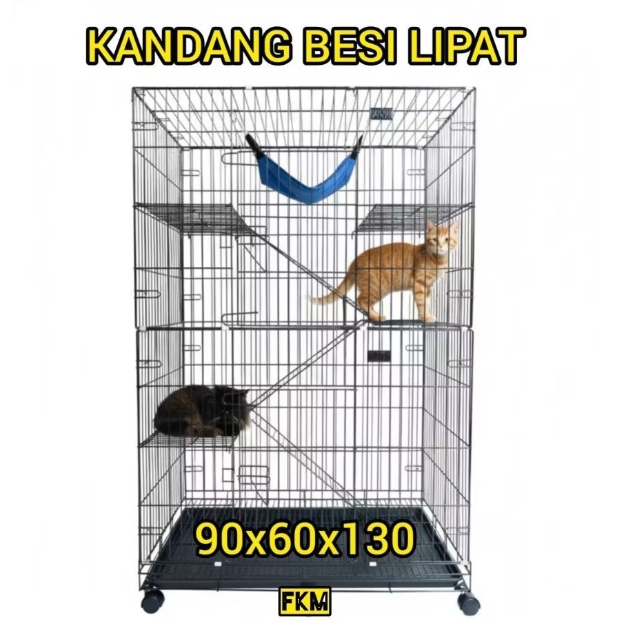 PREMIUM Kandang kucing tingkat 4 90x60x130
