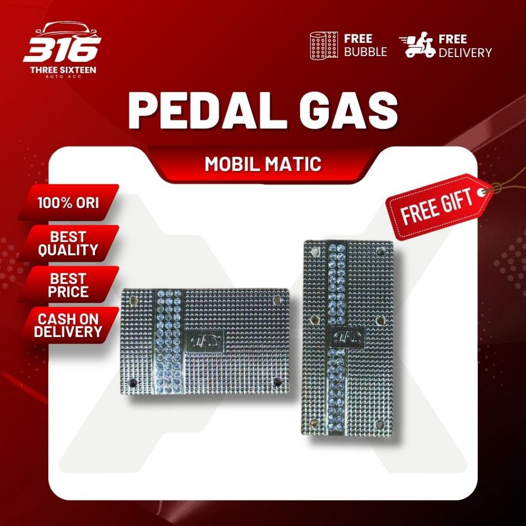 Pedal gas rem mobil matic & manual Motif UNIVERSAL CROME CHROME BESI Car Karet/ pedal mobil matik