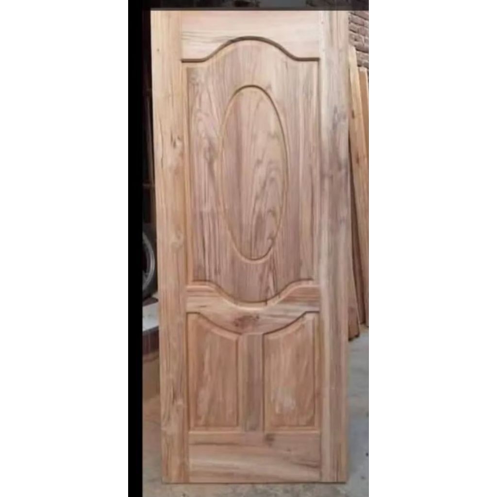 Pintu kayu jati 82x210 ram 3 cm papan 2 cm