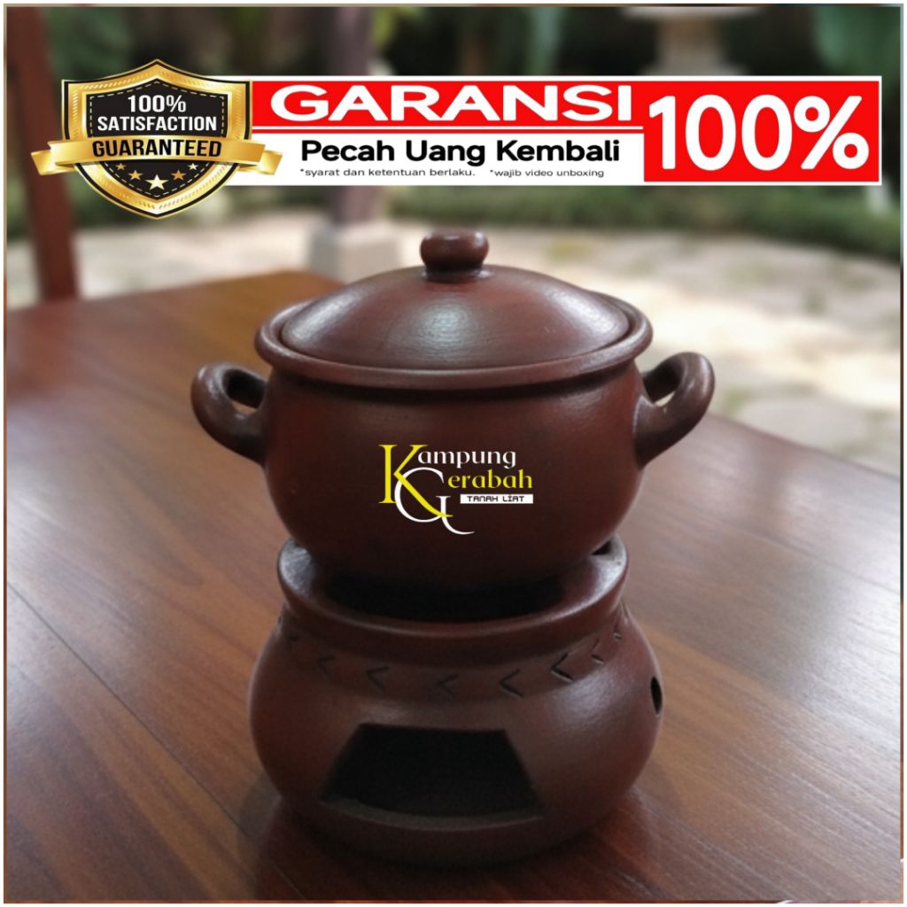 panci + anglo set tanah liat | panci gerabah | anglo gerabah | alat masak tradisional
