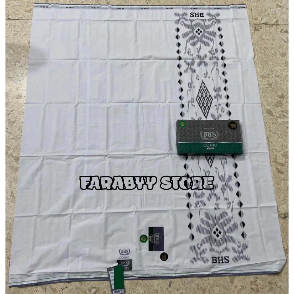 TERLARIS Sarung BHS Cosmo Gold Putih Hitam Original