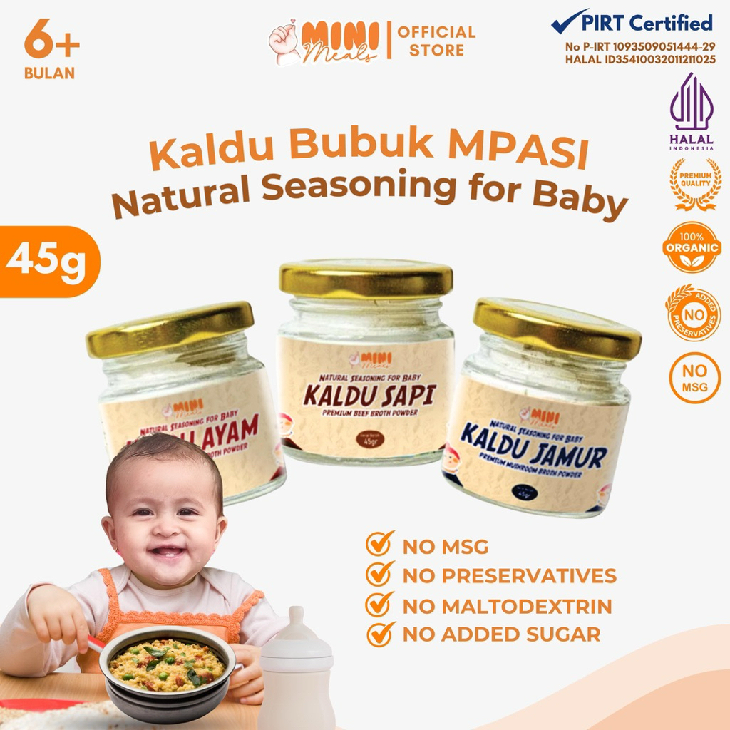 [Kaldu Mpasi Minimeals Premium] Kaldu Bubuk Mpasi Kaldu Sapi Non MSG Kaldu Ayam Non MSG Kaldu Jamur 