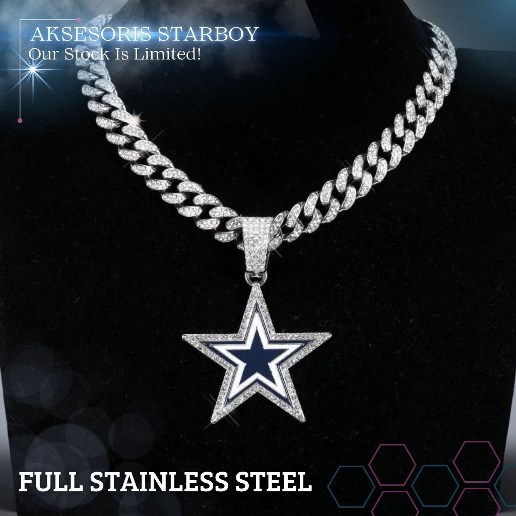 Starboy Accessories – Kalung Bintang Iced Out | Star Pendant Necklace Hiphop American Style