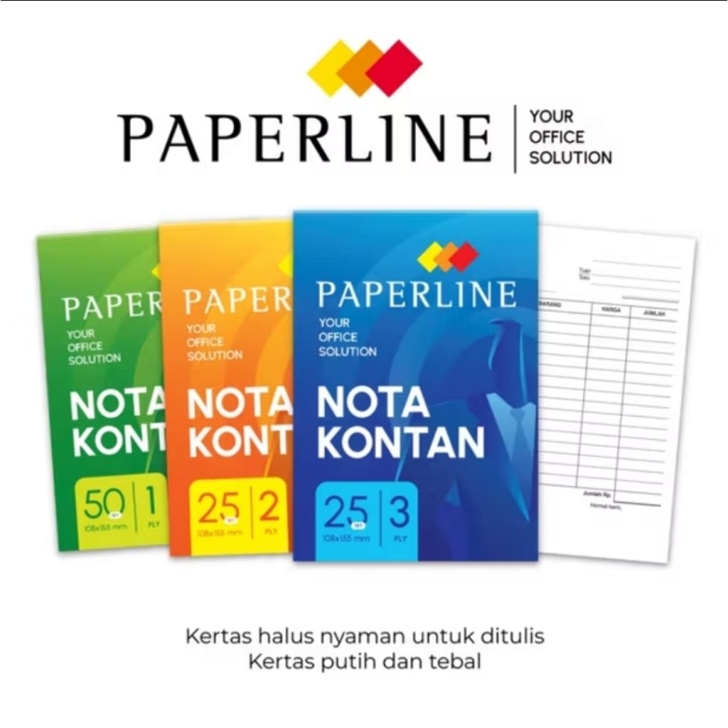 (PAK/10PCS) Paperline - Nota Kontan Kecil K2 2Ply Rangkap