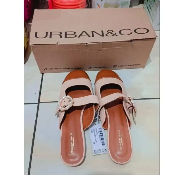 URBAN&CO Sendal Wanita Kerja Sandal Lebaran Slip On Casual Formal Sendal Korea Size 35