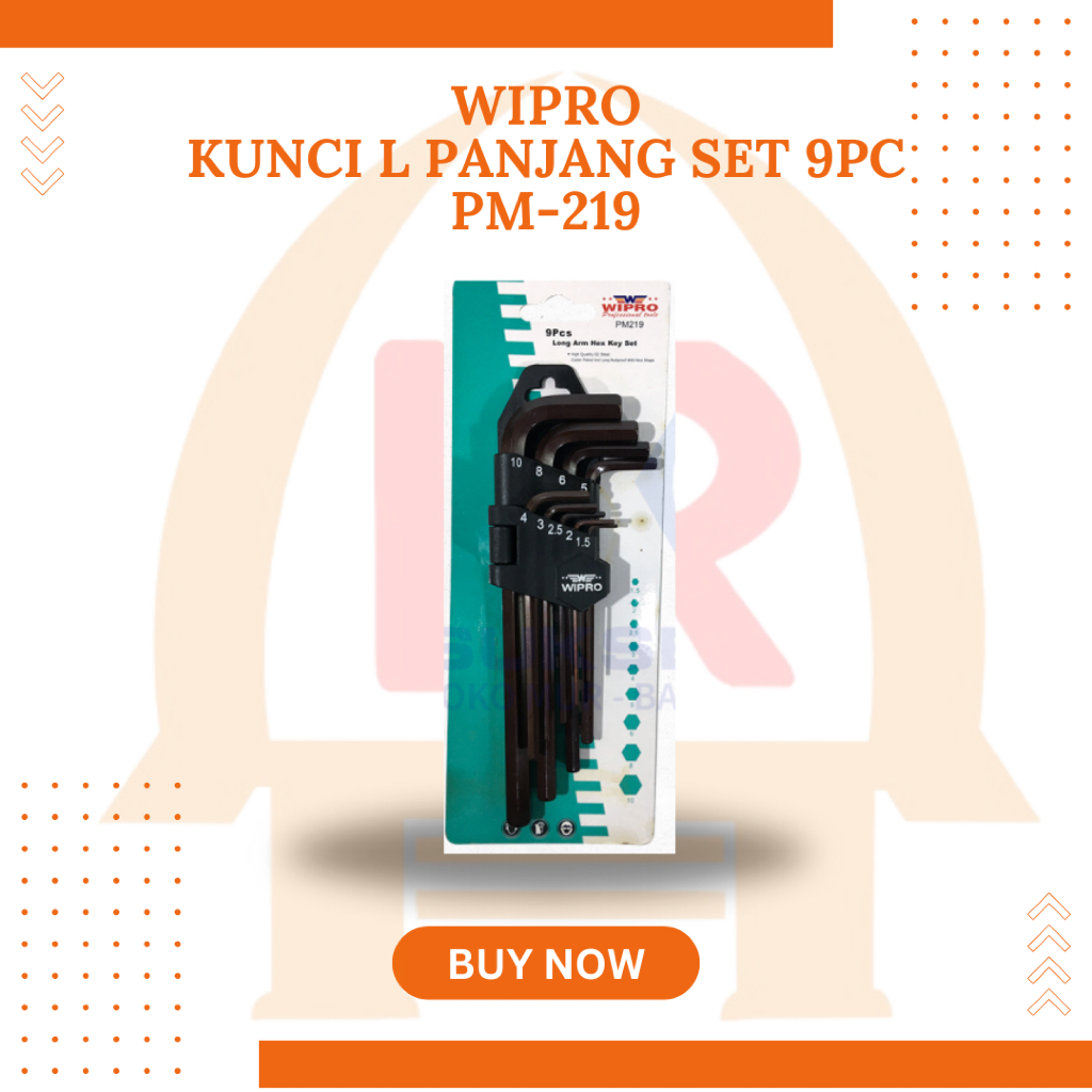 WIPRO PM-219 Kunci L Set Wipro 9 Pcs Panjang - Hex Key Set