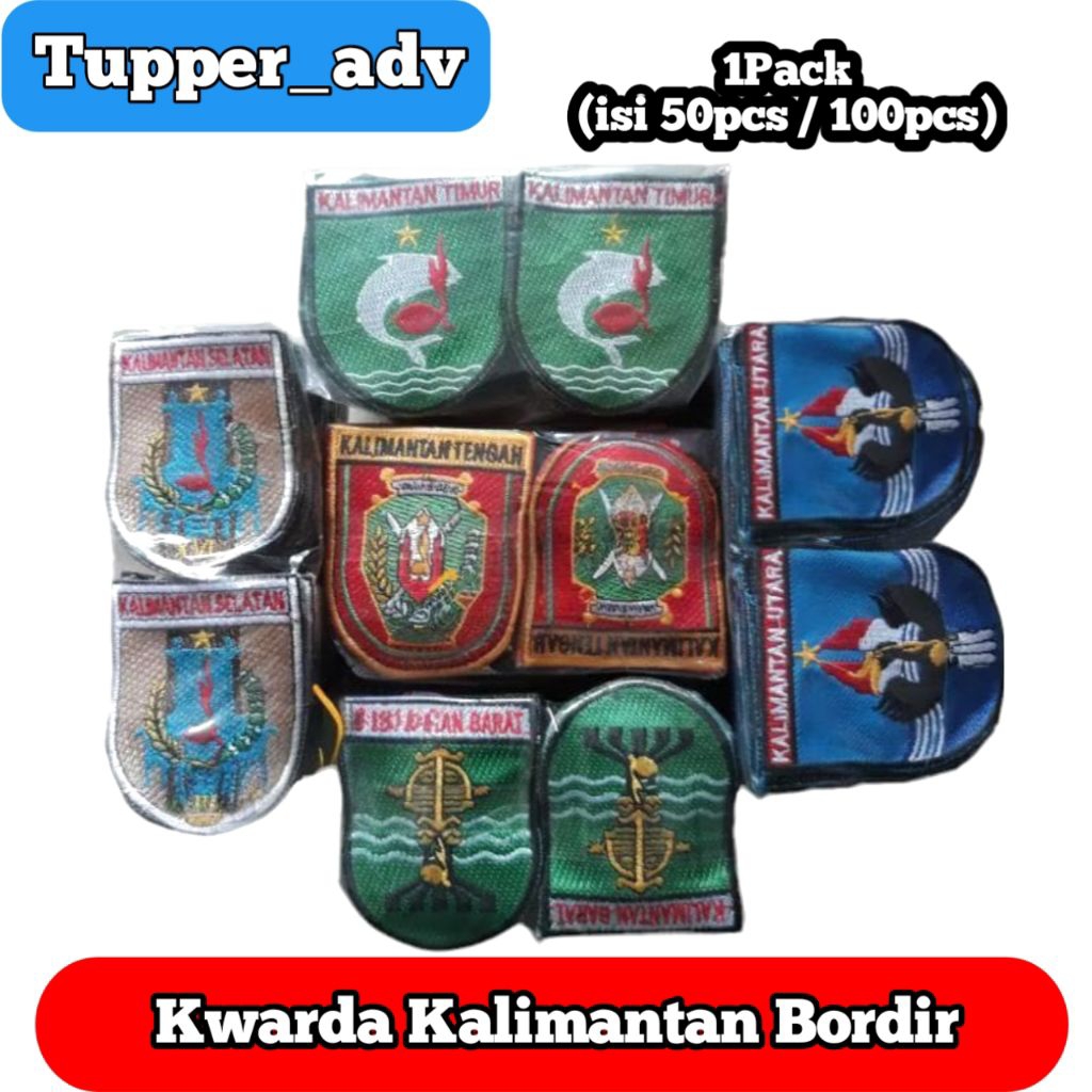 1Pack Bed Pramuka Kwarda Kalimantan Bordir / Badge Kwarda Provinsi Kalimantan Bordir / Kwarda Kalima