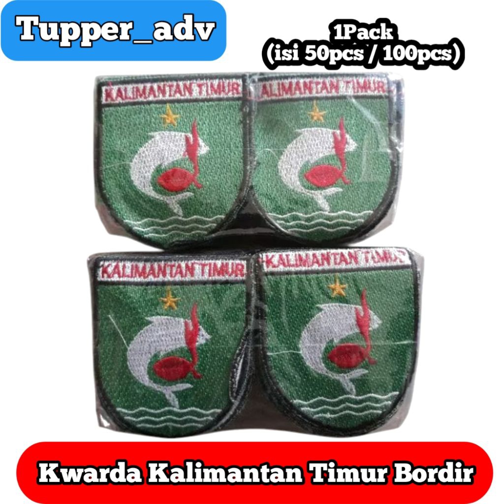 1Pack Bed Pramuka Kwarda Kalimantan Timur Bordir / Badge Kwarda Provinsi Kalimantan Timur Bordir / K