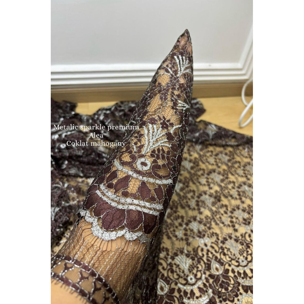 kain kebaya metalik sparkle premium