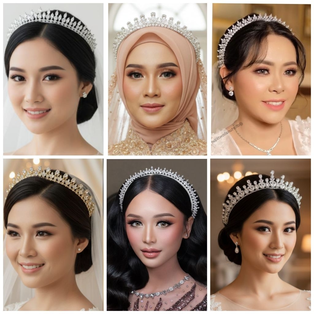 Mahkota Zircon Pengantin sampai telinga
