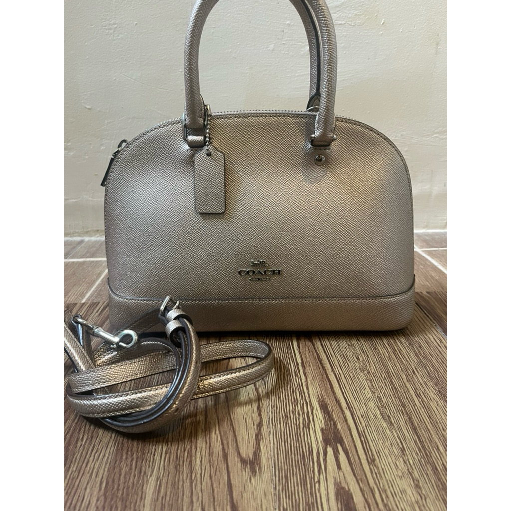 tas coach mini sierra platinum (gold) ori
