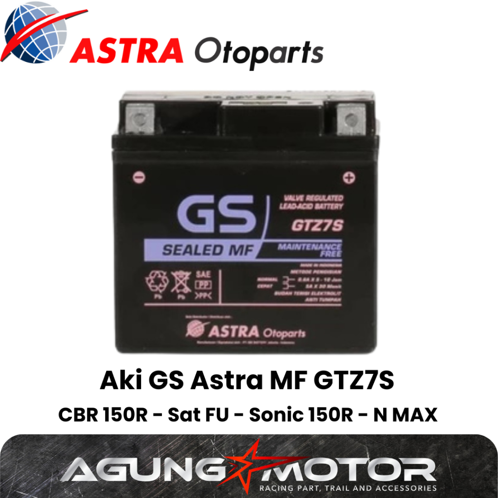 Aki Motor GS Astra Kering GTZ7S Buat Motor CBR 150 Satria FU Sonic 150 Original
