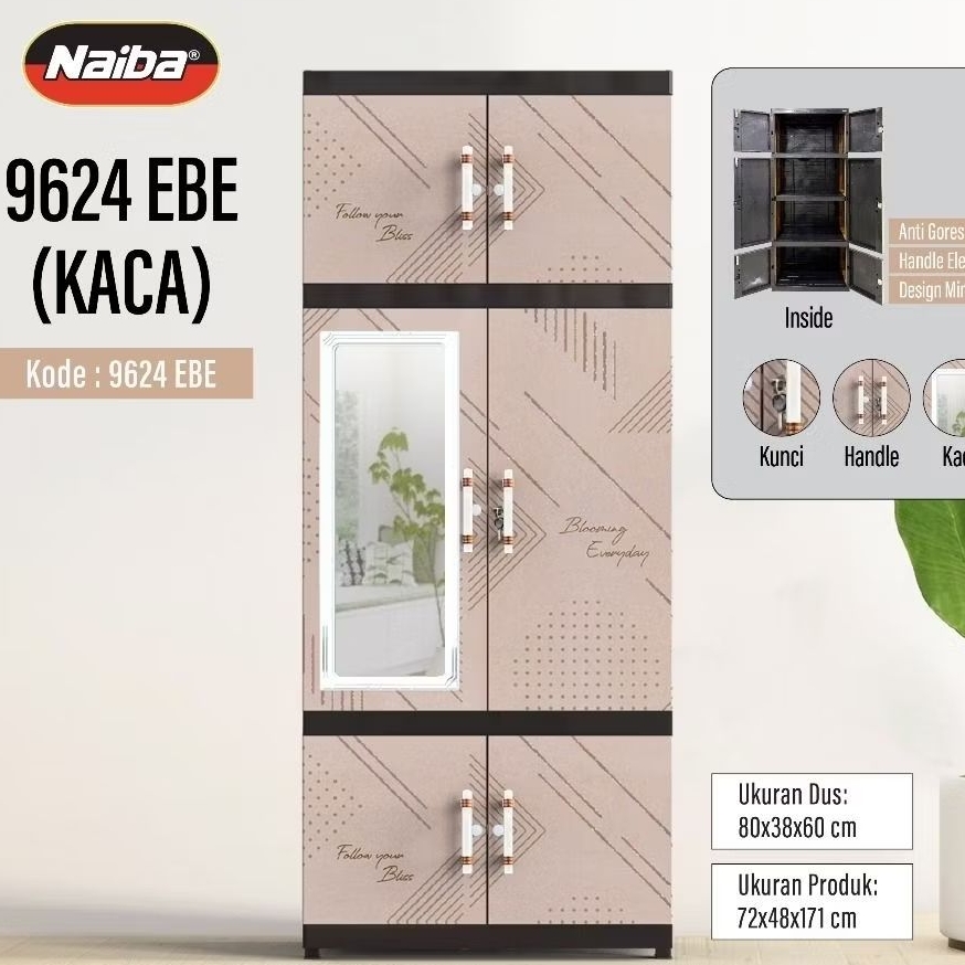 LEMARI PLASTIK JUMBO NAIBA RAK SUSUN 4 FREE RAKIT PEKANBARU