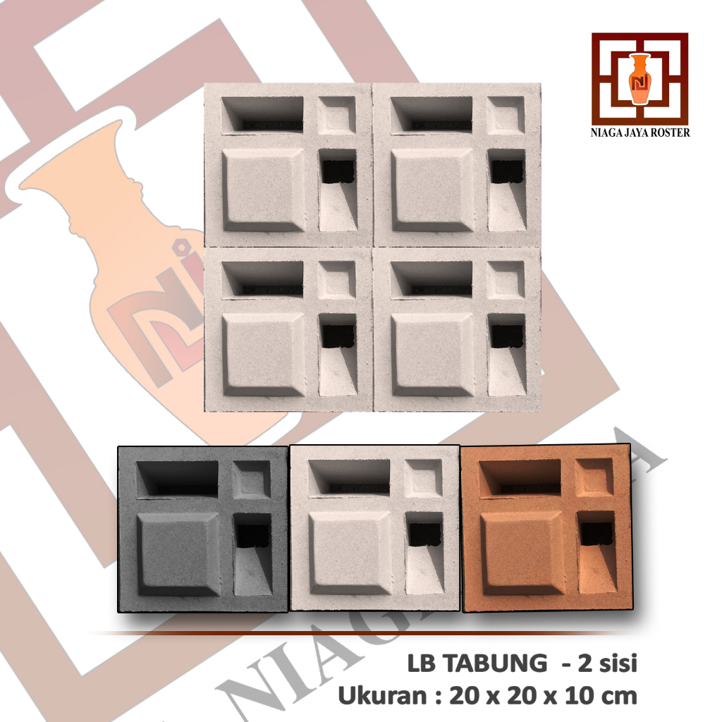 NIAGA JAYA ROSTER - Roster Beton Minimalis Ukuran 20x20cm, Loster Putih, Ventilasi Udara