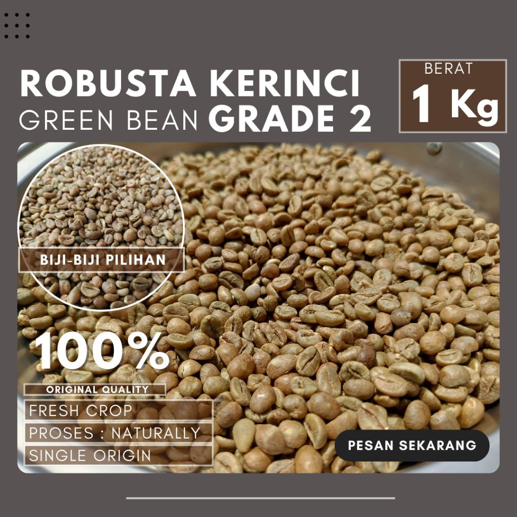 Kopi Robusta Berkualitas Biji Kopi Green Bean Robusta Kerinci 1 Kg