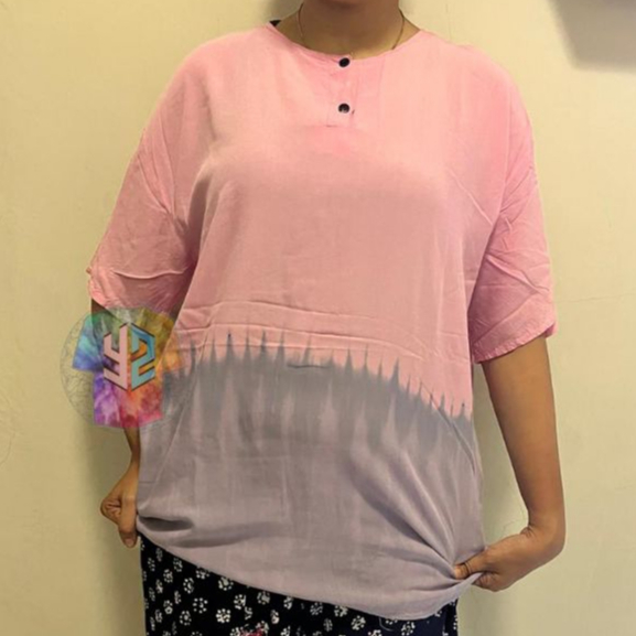 Kaos Tie Dye Bali Unisex Bahan Rayon Super Adem Baju Pantai Khas Bali Pria Wanita Atasan Pelangi